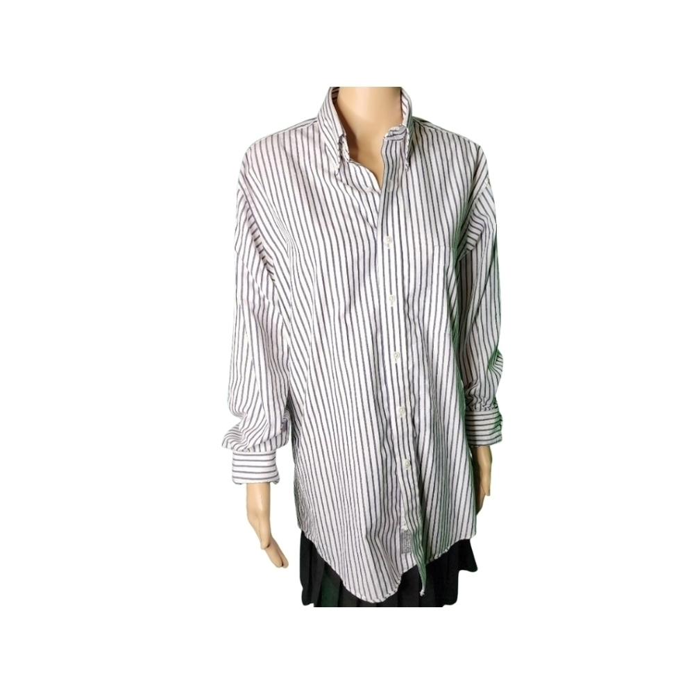 BLUE and White Striped Oxford Stafford